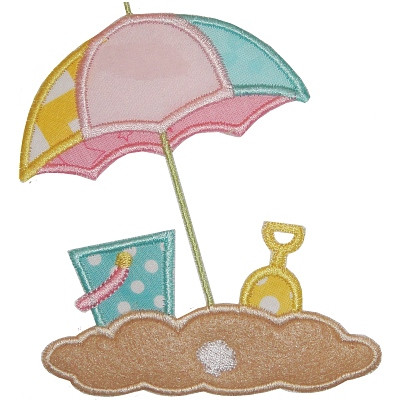 Beach Umbrella Embroidery Machine Design