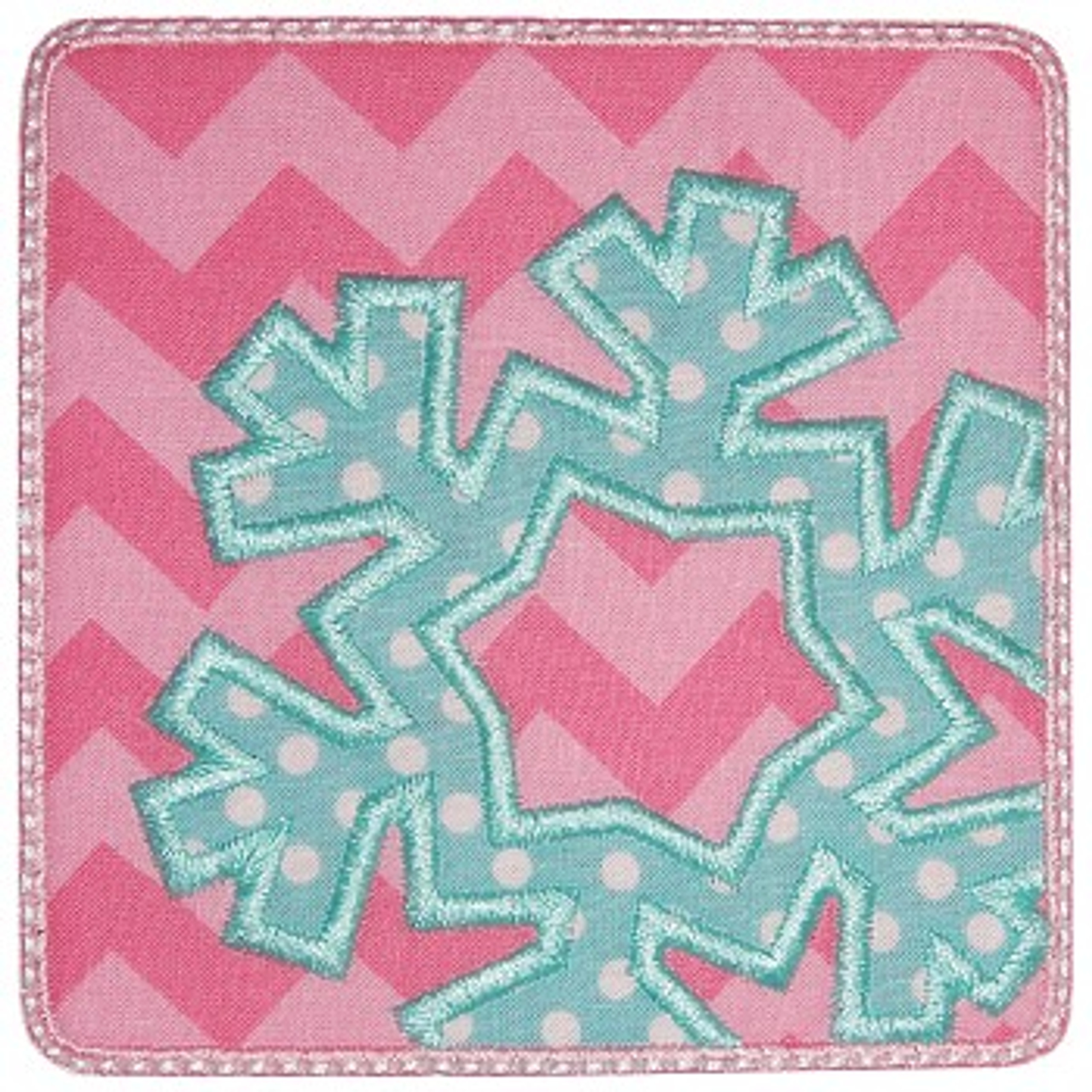 Snowflake Patch Applique Embroidery Machine Design