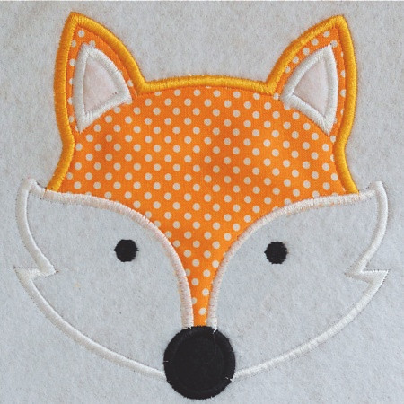 Fox 2 Applique Embroidery Machine Design