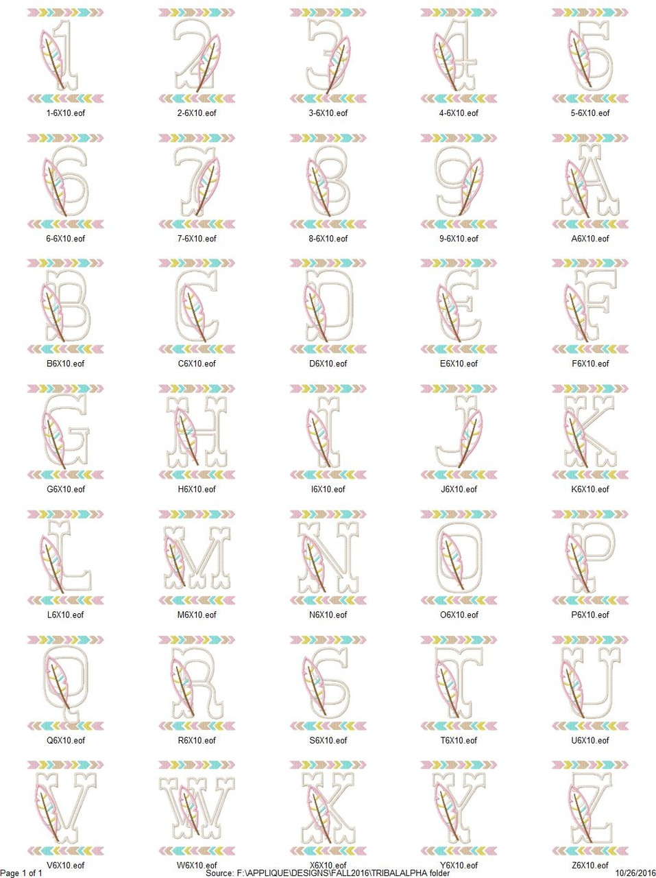 Tribal Alpha Embroidery Machine Design