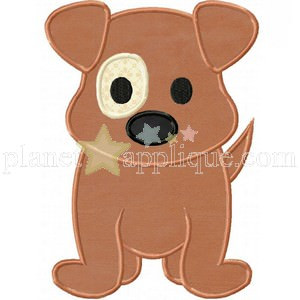 Puppy Applique Embroidery Machine Design