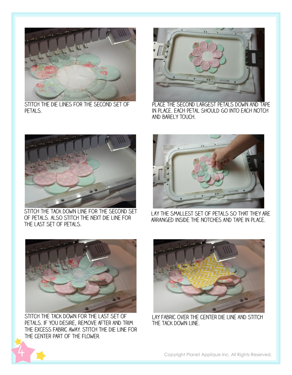 3D Flower Applique Embroidery Machine Design