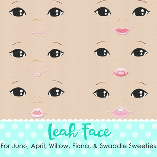 Leah Doll Faces Addon Embroidery Machine Design