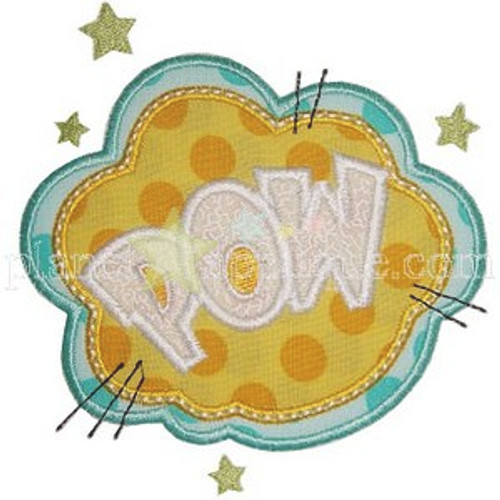 Pow Applique Machine Embroidery Design