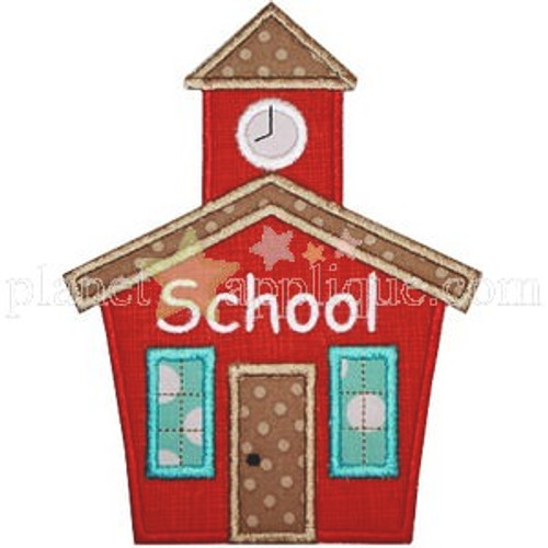 School House Applique Machine Embroidery Design