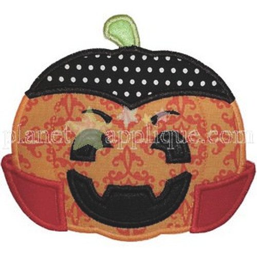 Free Vampire Pumpkin Applique Machine Embroidery Design