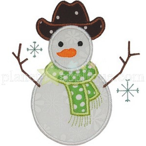 Cowboy Snowman Machine Embroidery Design