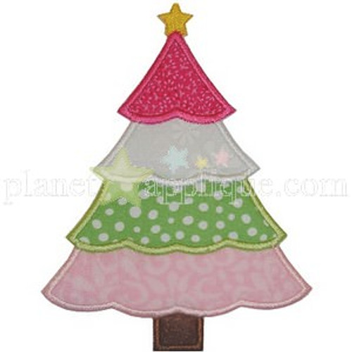 Tiered Christmas Tree Machine Embroidery Design