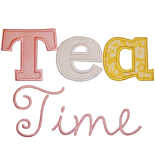 Tea Time Applique Machine Embroidery Design