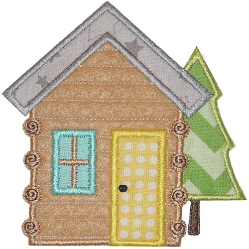 Cabin Applique Machine Embroidery Design