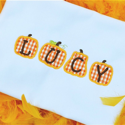 Tiny Pumpkin Alpha Machine Embroidery Design