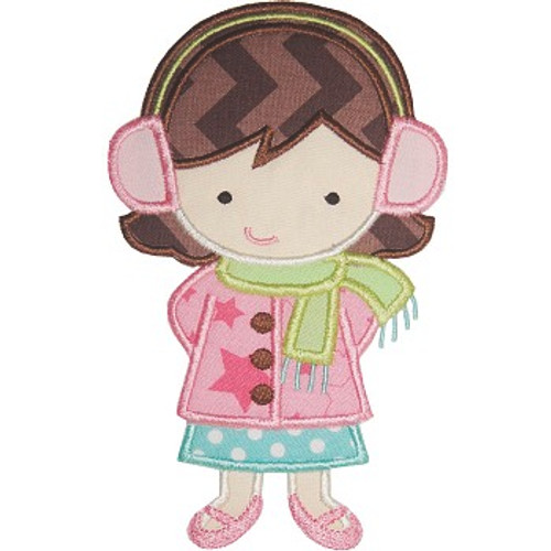 Winterland Girl Applique Machine Embroidery Design