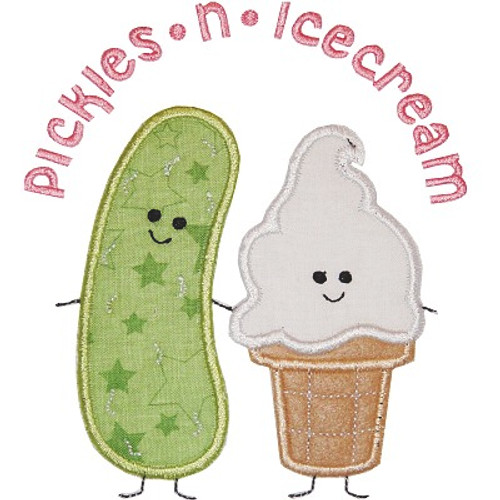 Pickles N Ice Cream Machine Embroidery Design