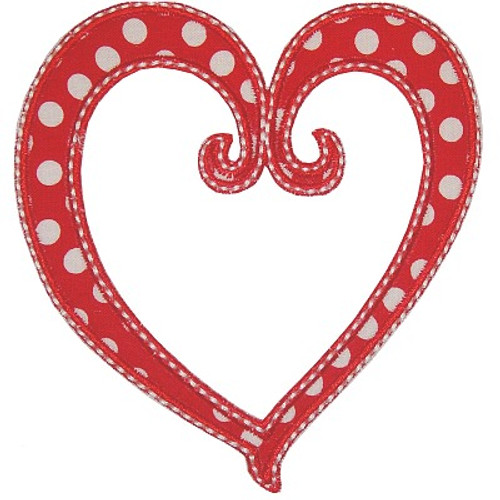 Scroll Heart Applique Machine Embroidery Design