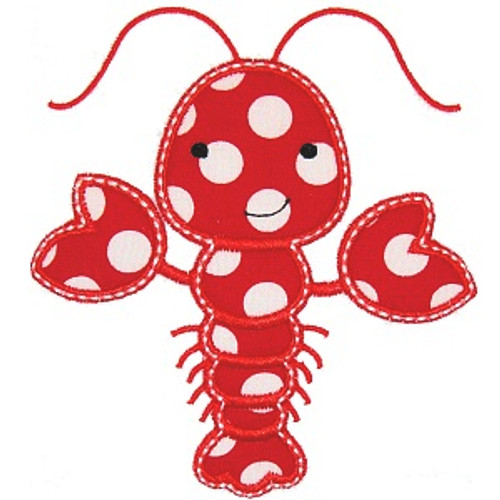 Cute Lobster Applique Machine Embroidery Design