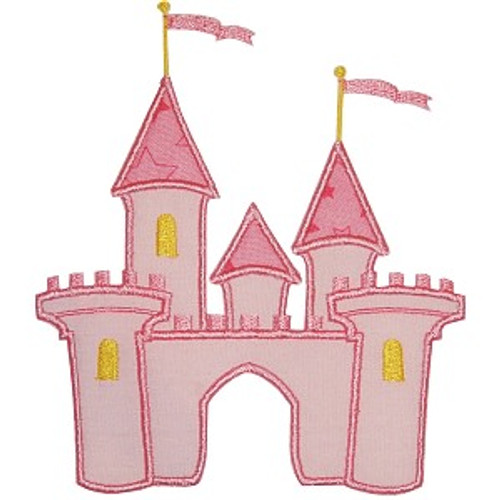 Princess Castle Applique Machine Embroidery Design
