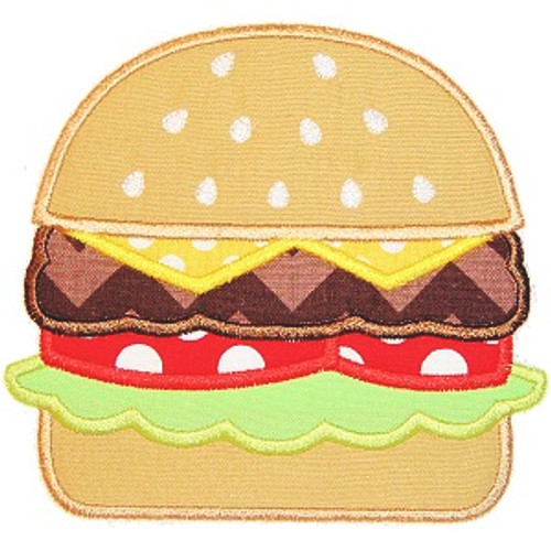 Hamburger Applique Machine Embroidery Design