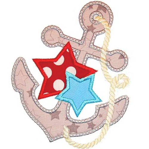 Anchor and Stars Machine Embroidery Design