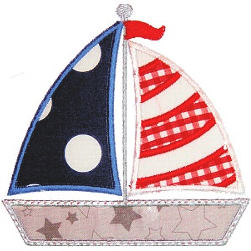 Sailboat 2 Applique Machine Embroidery Design