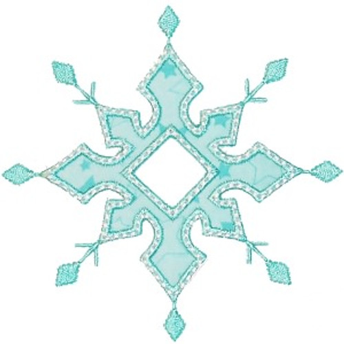 Snowflake 4 Applique Machine Embroidery Design