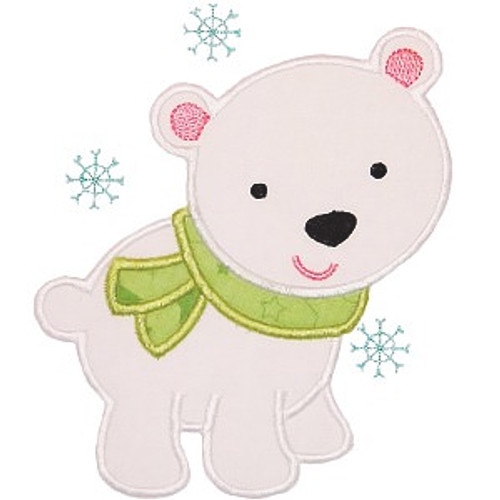 Winter Polar Bear Machine Embroidery Design