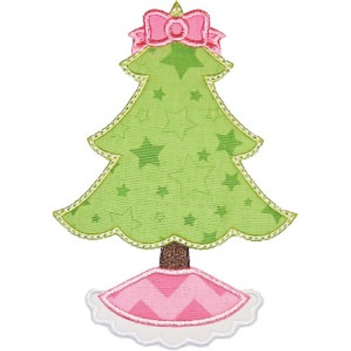 Frilly Christmas Tree Machine Embroidery Design