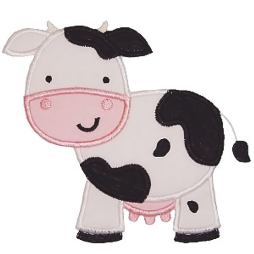 Farm Cow Applique Machine Embroidery Design