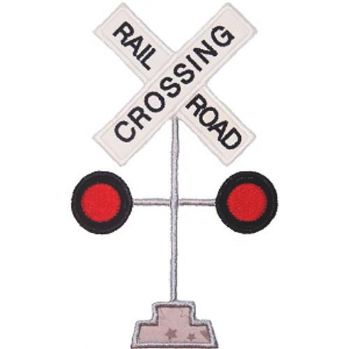 Train Crossing Applique Machine Embroidery Design