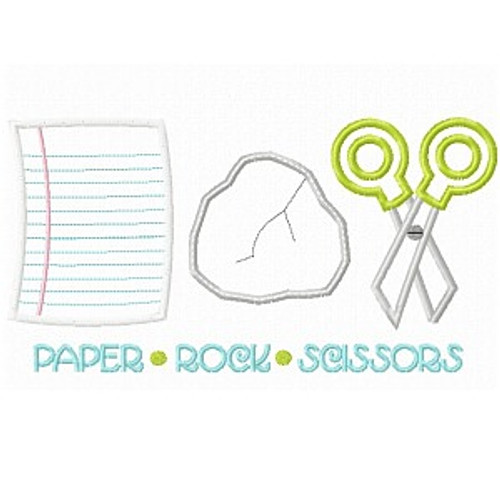 Paper Rock Scissors Set Machine Embroidery Design