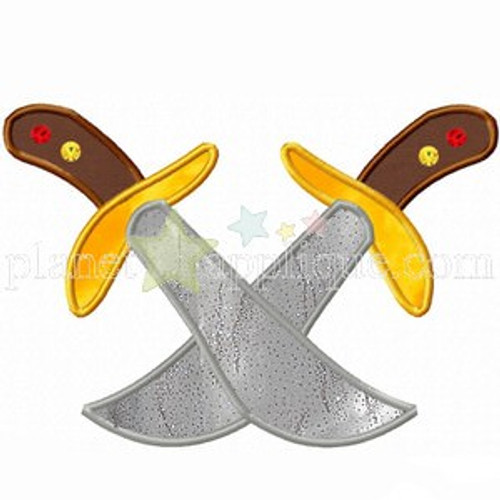 Swords Applique Machine Embroidery Design