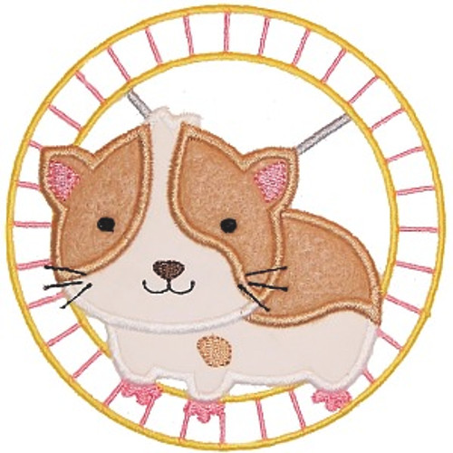 Hampster and Wheel Machine Embroidery Design