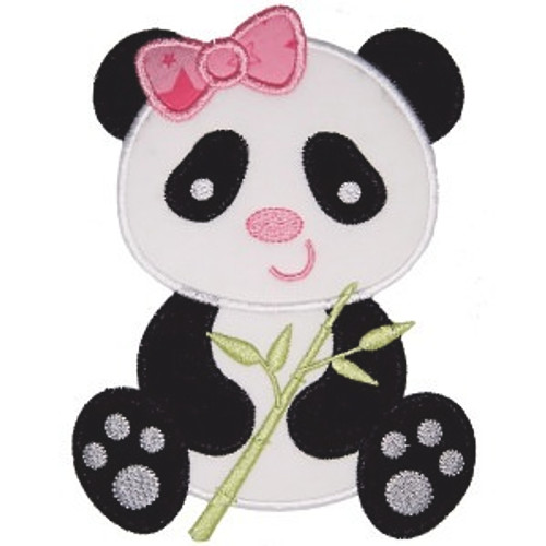 Little Panda Applique Machine Embroidery Design