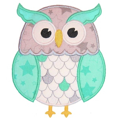 Ornate Owl Applique Machine Embroidery Design