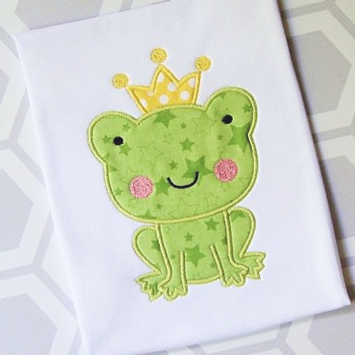 Frog Prince Applique Machine Embroidery Design