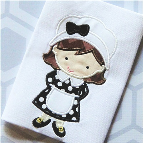 Pilgrim Girl 2 Applique Machine Embroidery Design