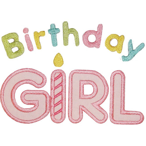 Birthday Girl Applique Machine Embroidery Design