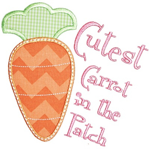 Cutest Carrot in the Patch Machine Embroidery Design