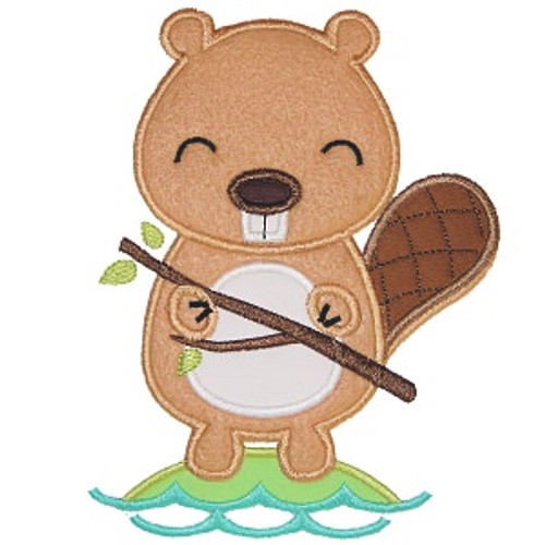 Lil Beaver Applique Set Machine Embroidery Design