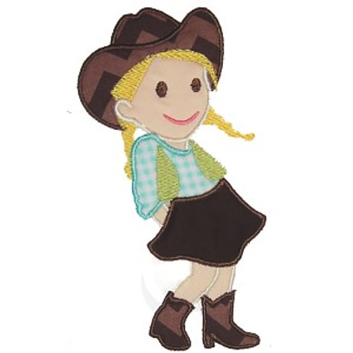 Cowgirl Applique Machine Embroidery Design