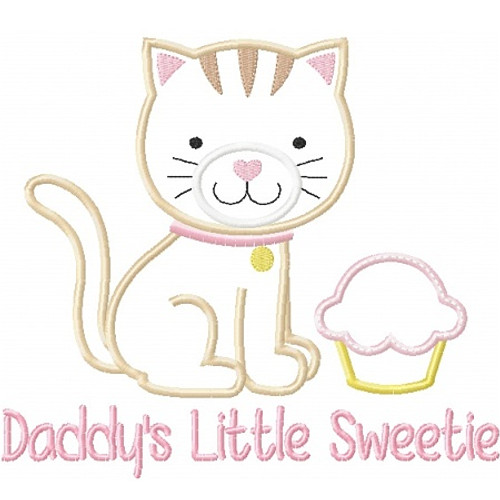 Daddys Kitty Sweetie Machine Embroidery Design
