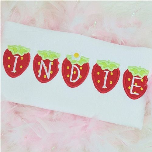 Tiny Strawberry Alpha Machine Embroidery Design