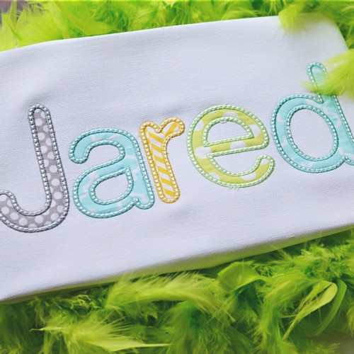 Jared Applique Alphabet Machine Embroidery Design