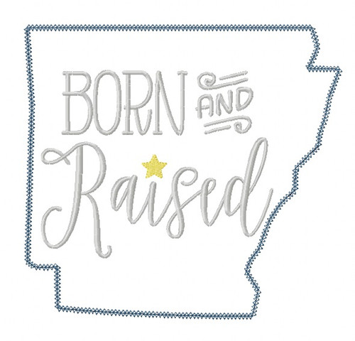 Arkansas Born and Raised Blanket and Vintage Stitch Applique Machine Embroidery Design