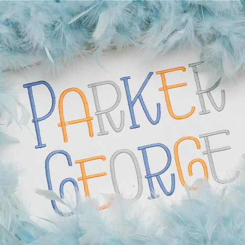 Parker Embroidery Font Design Alphabet