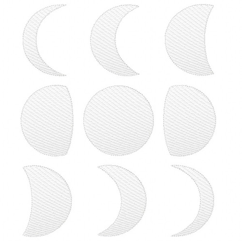 Moon Phases Sketch Embroidery Machine Embroidery Design