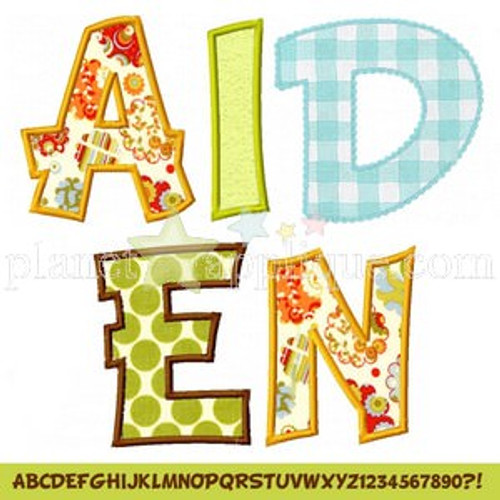 Aiden Applique Alphabet Machine Embroidery Design