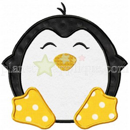 Baby Penguin Applique Machine Embroidery Design