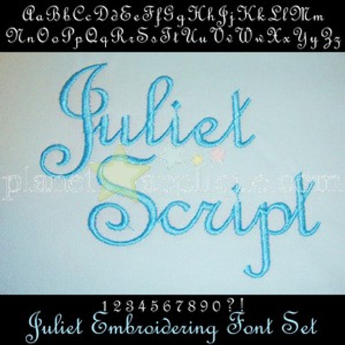 Juliet Lettering Monogram Font Machine Embroidery Design