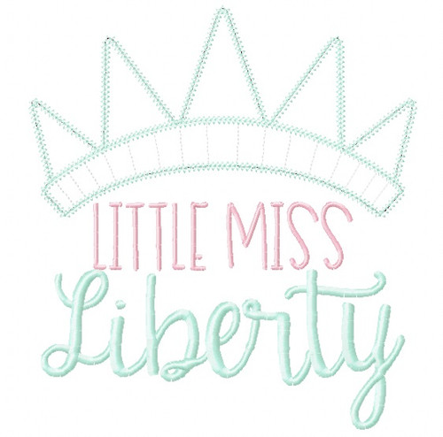 Little Miss Liberty Chain and Vintage Applique Machine Embroidery Design
