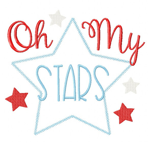 Oh My Stars Chain and Vintage Applique Machine Embroidery Design